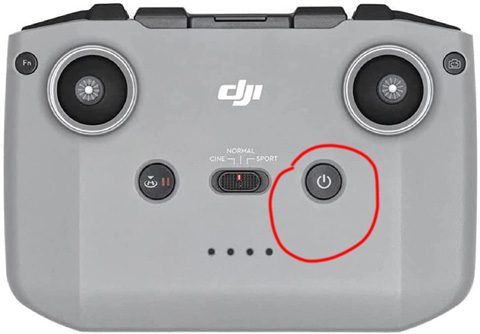 power on DJI mini 2 controller